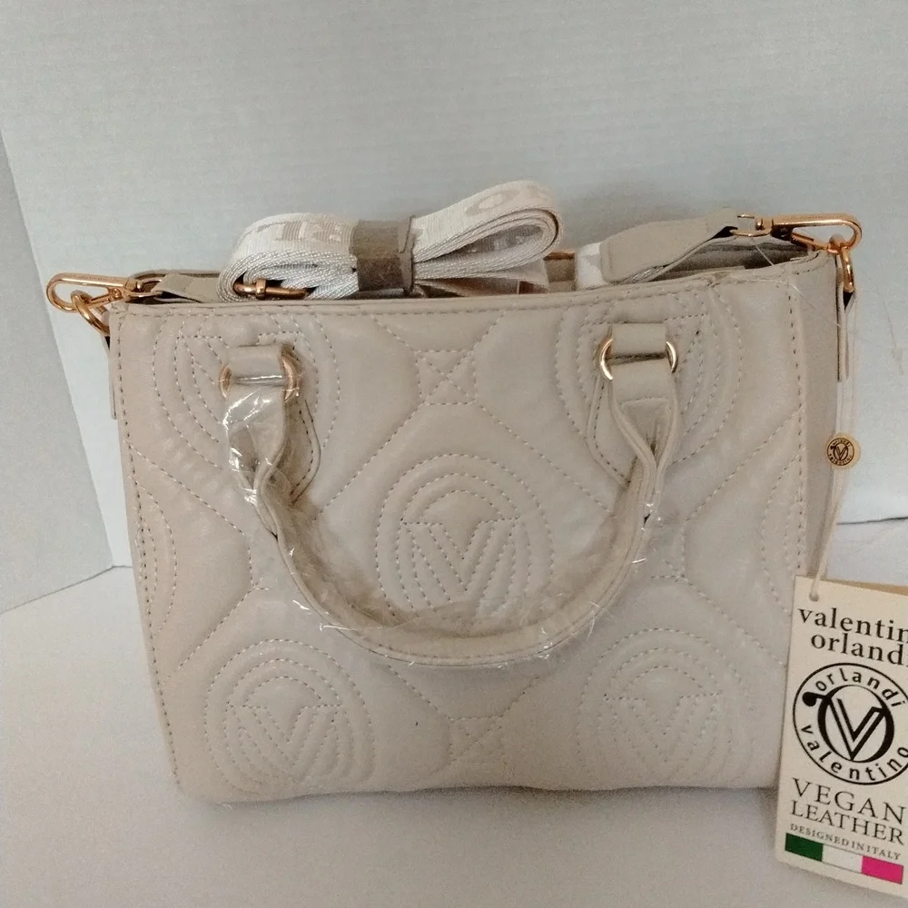Valentino Orlando Ecru Quilted Handbag with Gold Details NWT ($299). - Picture 3 of 4